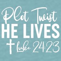 Plot Twist He Lives Luke 24:23 Sueded Cloud Jersey T-Shirt