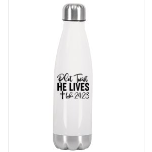 Plot Twist He Lives Luke 24:23 Stainless Steel Insulated Water Bottle