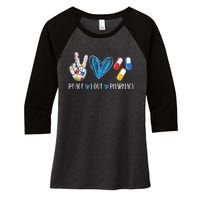 Peace Love Pharmacy Funny Pharmacy Tech Women's Tri-Blend 3/4-Sleeve Raglan Shirt