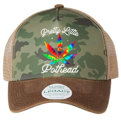 Pretty Little Pothead Weed Canabias 420 Marijuana Weed Legacy Tie Dye Trucker Hat