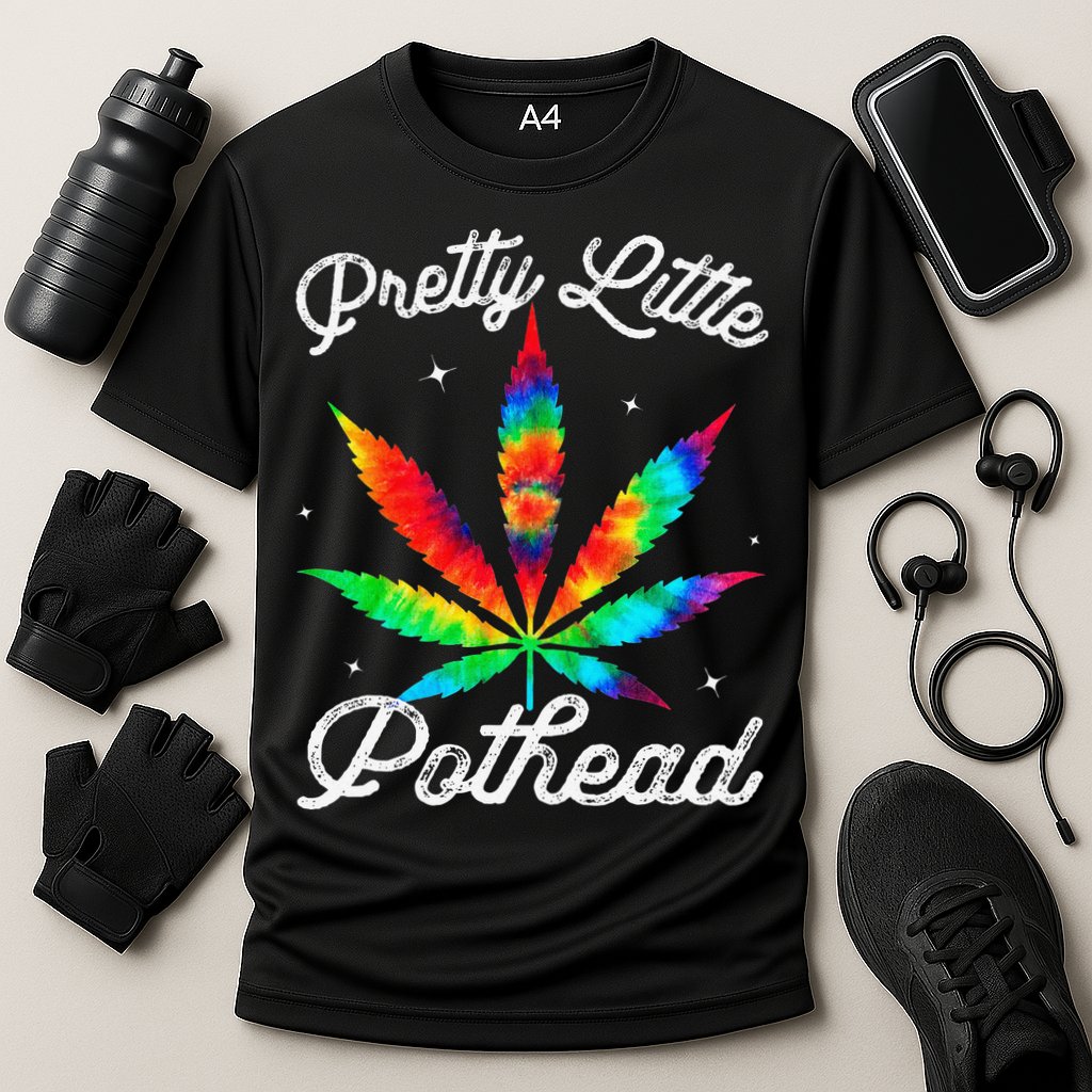 Pretty Little Pothead Weed Canabias 420 Marijuana Weed Cooling Performance Crew T-Shirt