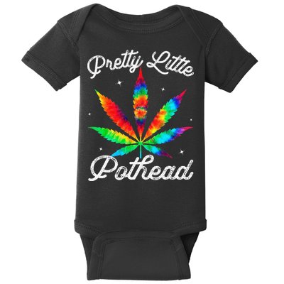 Pretty Little Pothead Weed Canabias 420 Marijuana Weed Baby Bodysuit