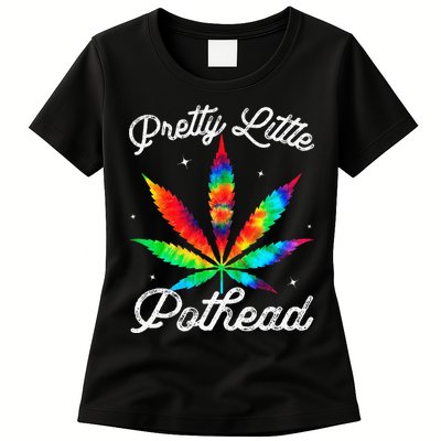Pretty Little Pothead Weed Canabias 420 Marijuana Weed Womens T-Shirt