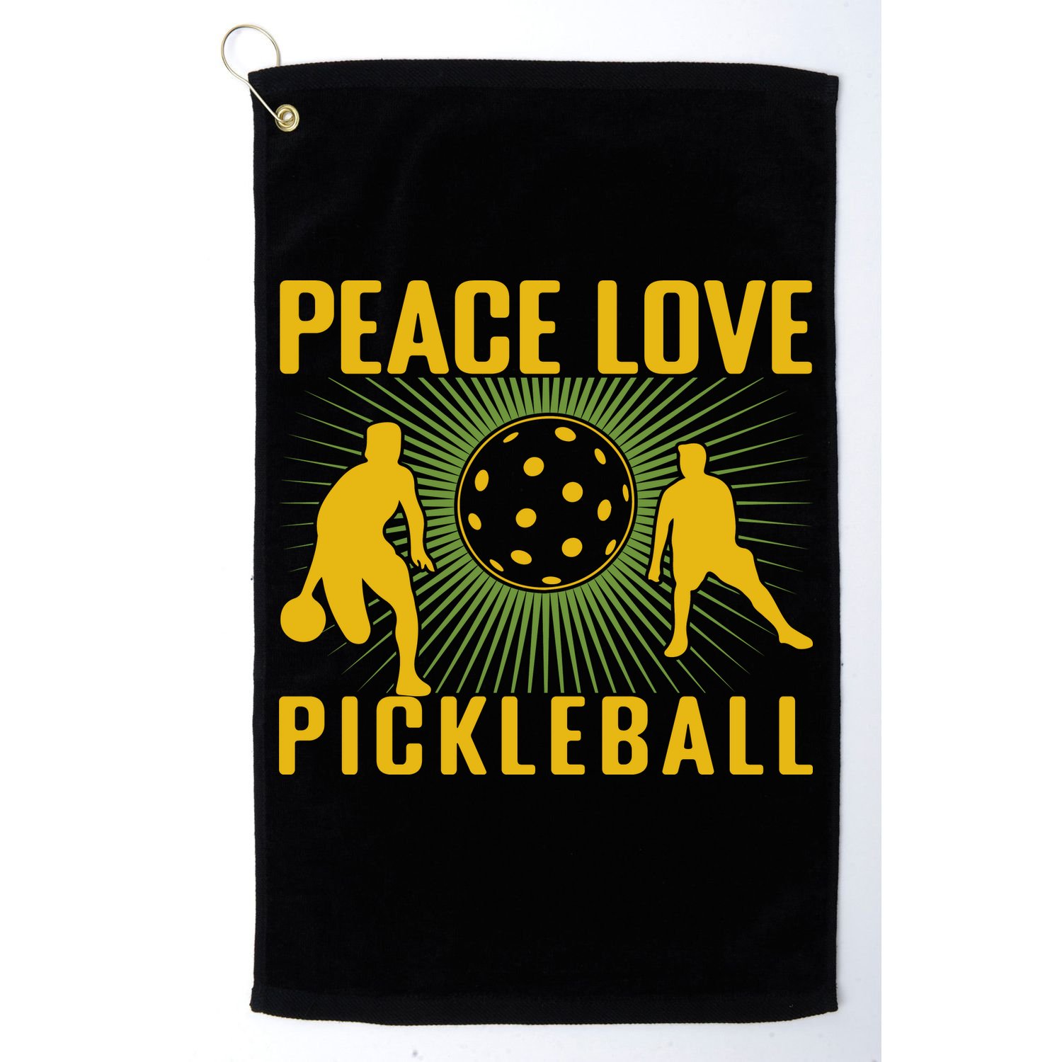 Peace Love Pickleball Sport Gift Golf Towel