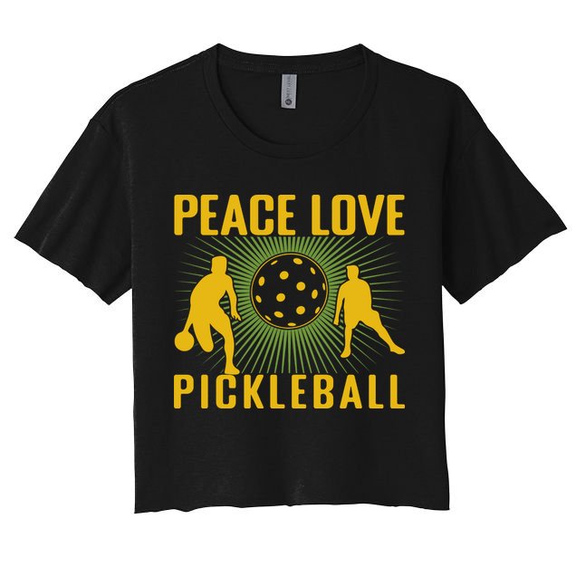 Peace Love Pickleball Sport Gift Crop Top