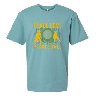 Peace Love Pickleball Sport Gift Sueded Cloud Jersey T-Shirt