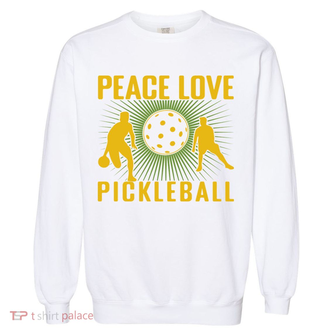 Peace Love Pickleball Sport Gift Garment-Dyed Sweatshirt