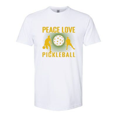 Peace Love Pickleball Sport Gift Softstyle® CVC T-Shirt