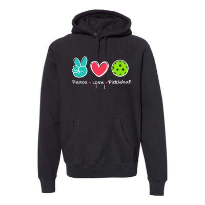 Peace Love Pickleball Court Play Loves Pickleball Premium Hoodie