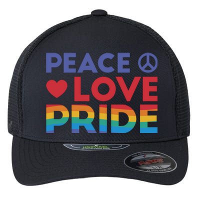 Peace Love Pride Flexfit Unipanel Trucker Cap