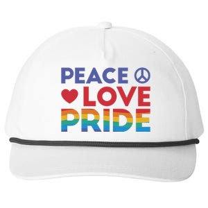 Peace Love Pride Snapback Five-Panel Rope Hat