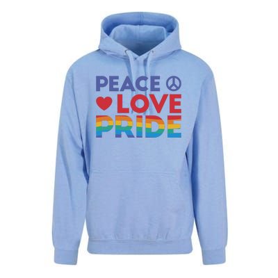 Peace Love Pride Unisex Surf Hoodie