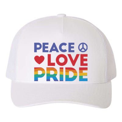 Peace Love Pride Yupoong Adult 5-Panel Trucker Hat