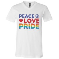 Peace Love Pride V-Neck T-Shirt