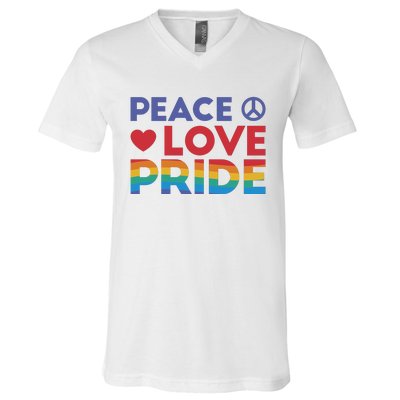 Peace Love Pride V-Neck T-Shirt