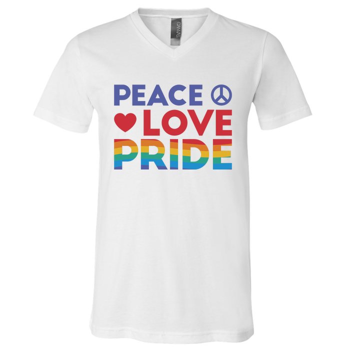 Peace Love Pride V-Neck T-Shirt