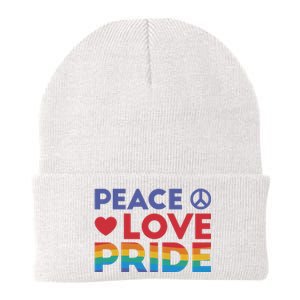 Peace Love Pride Knit Cap Winter Beanie