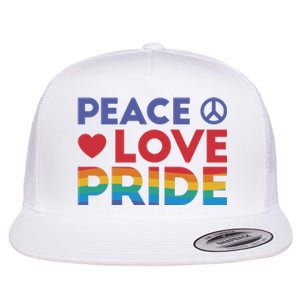 Peace Love Pride Flat Bill Trucker Hat