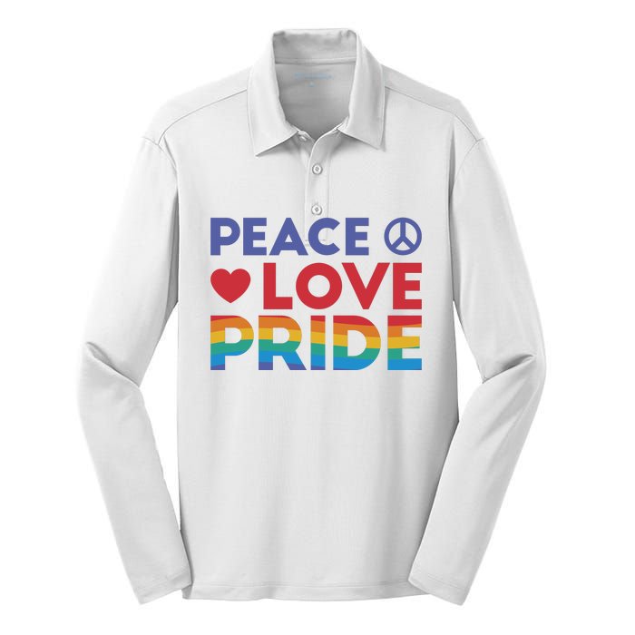 Peace Love Pride Silk Touch Performance Long Sleeve Polo