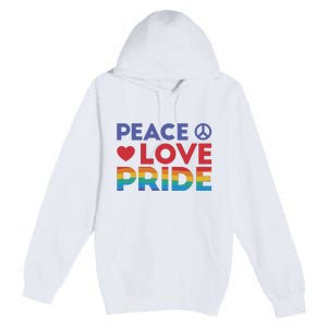 Peace Love Pride Premium Pullover Hoodie