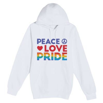 Peace Love Pride Premium Pullover Hoodie