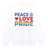 Peace Love Pride Premium Crewneck Sweatshirt