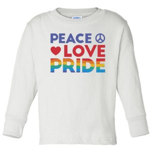 Peace Love Pride Toddler Long Sleeve Shirt