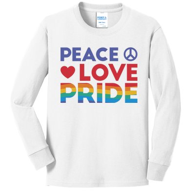 Peace Love Pride Kids Long Sleeve Shirt