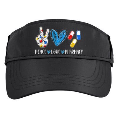 Peace Love Pharmacy Funny Pharmacy Tech Pharmacist Adult Drive Performance Visor