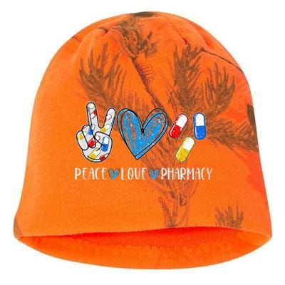 Peace Love Pharmacy Funny Pharmacy Tech Pharmacist Kati - Camo Knit Beanie