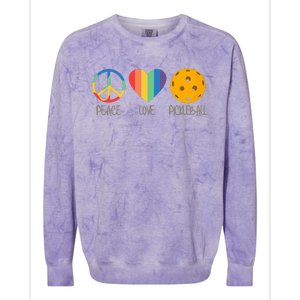 Peace Love Pickleball Colorblast Crewneck Sweatshirt