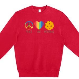 Peace Love Pickleball Premium Crewneck Sweatshirt