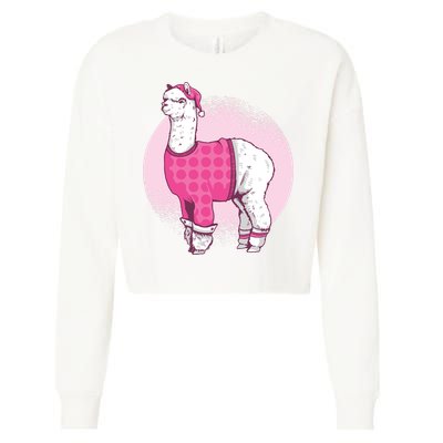 Pajama Llama Cropped Pullover Crew