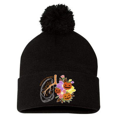 Pumpkin Lungs Pom Pom 12in Knit Beanie