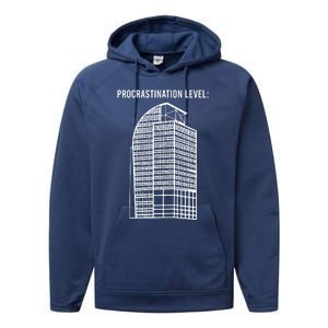 Procrastination Level Performance Fleece Hoodie