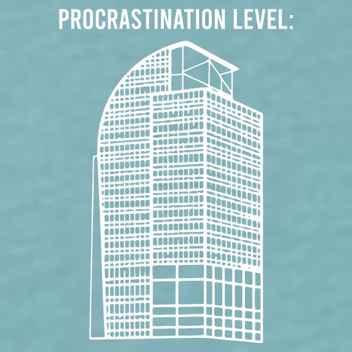 Procrastination Level Sueded Cloud Jersey T-Shirt