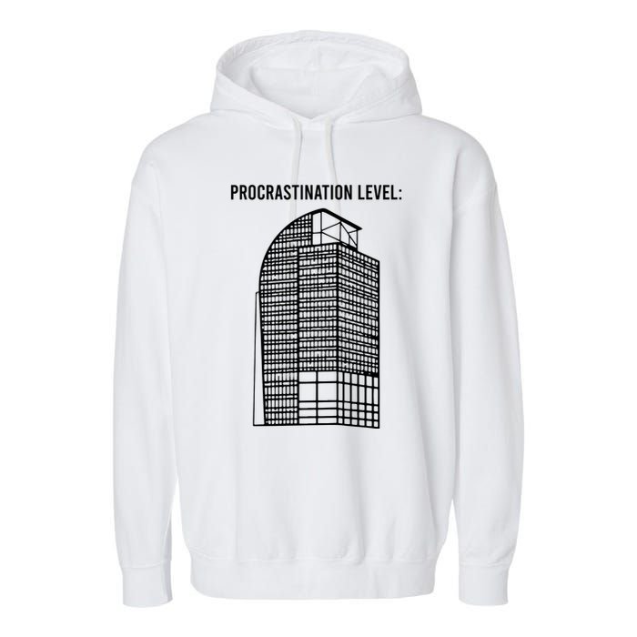 Procrastination Level Garment-Dyed Fleece Hoodie