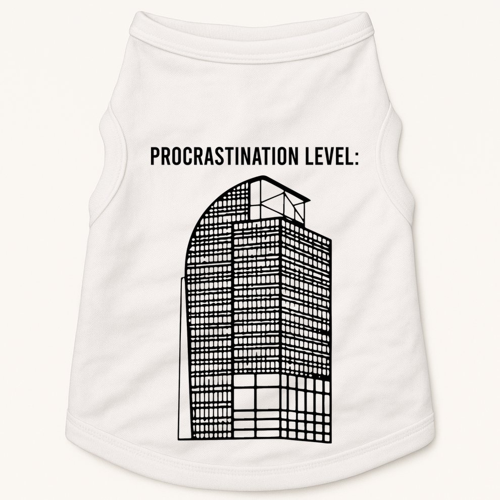 Procrastination Level Doggie Tank