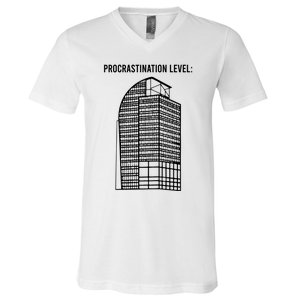 Procrastination Level V-Neck T-Shirt