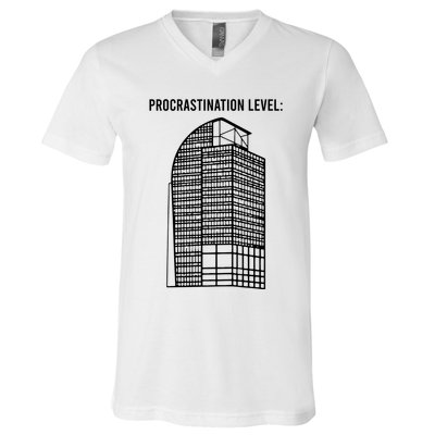 Procrastination Level V-Neck T-Shirt