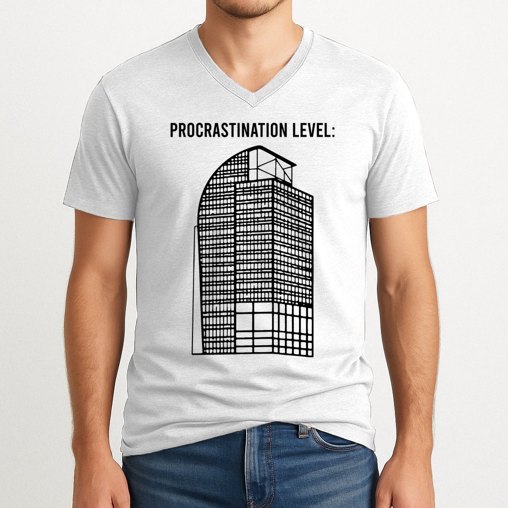 Procrastination Level V-Neck T-Shirt