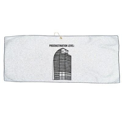 Procrastination Level Large Microfiber Waffle Golf Towel