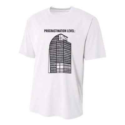 Procrastination Level Youth Performance Sprint T-Shirt