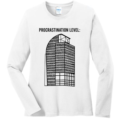 Procrastination Level Ladies Long Sleeve Shirt