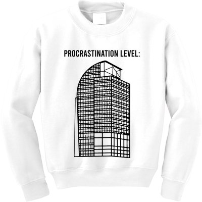 Procrastination Level Kids Sweatshirt