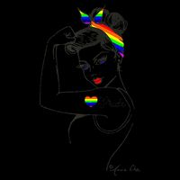 Pride LGBT Power Pin Up Art Modern Rosie The Riveter 16oz Travel Tumbler