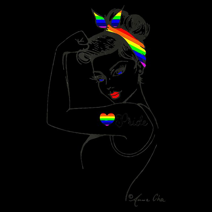 Pride LGBT Power Pin Up Art Modern Rosie The Riveter 16oz Travel Tumbler
