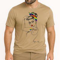Pride LGBT Power Pin Up Art Modern Rosie The Riveter Cooling Performance Crew T-Shirt