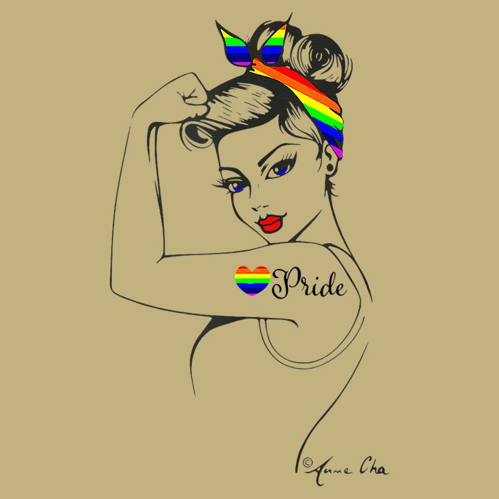 Pride LGBT Power Pin Up Art Modern Rosie The Riveter Cooling Performance Crew T-Shirt