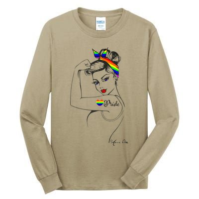 Pride LGBT Power Pin Up Art Modern Rosie The Riveter Tall Long Sleeve T-Shirt